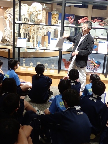 清新中の生徒さんがいのちの博物館に来館