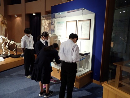 麻溝台中学がいのちの博物館に来館
